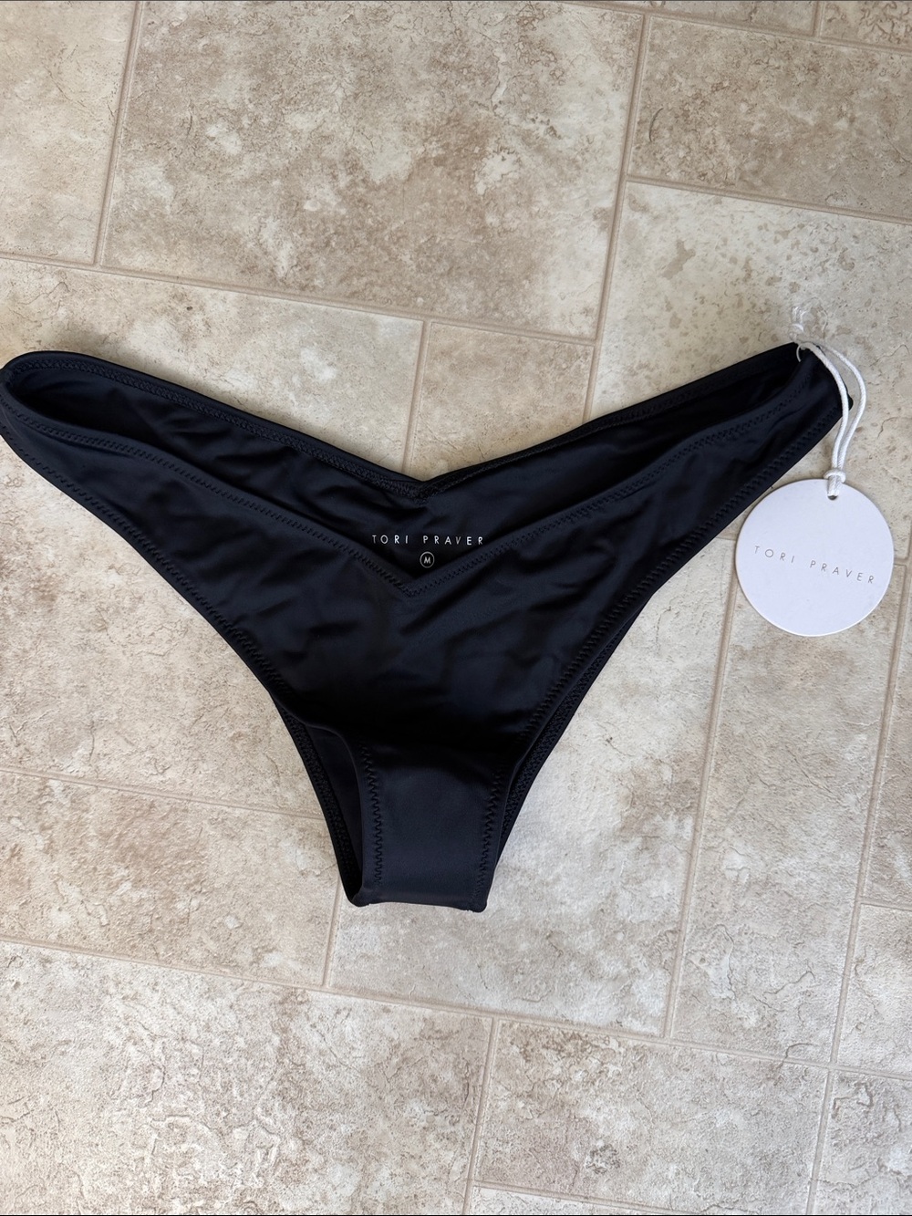 Tori Praver Black V-Cut Bikini Bottom